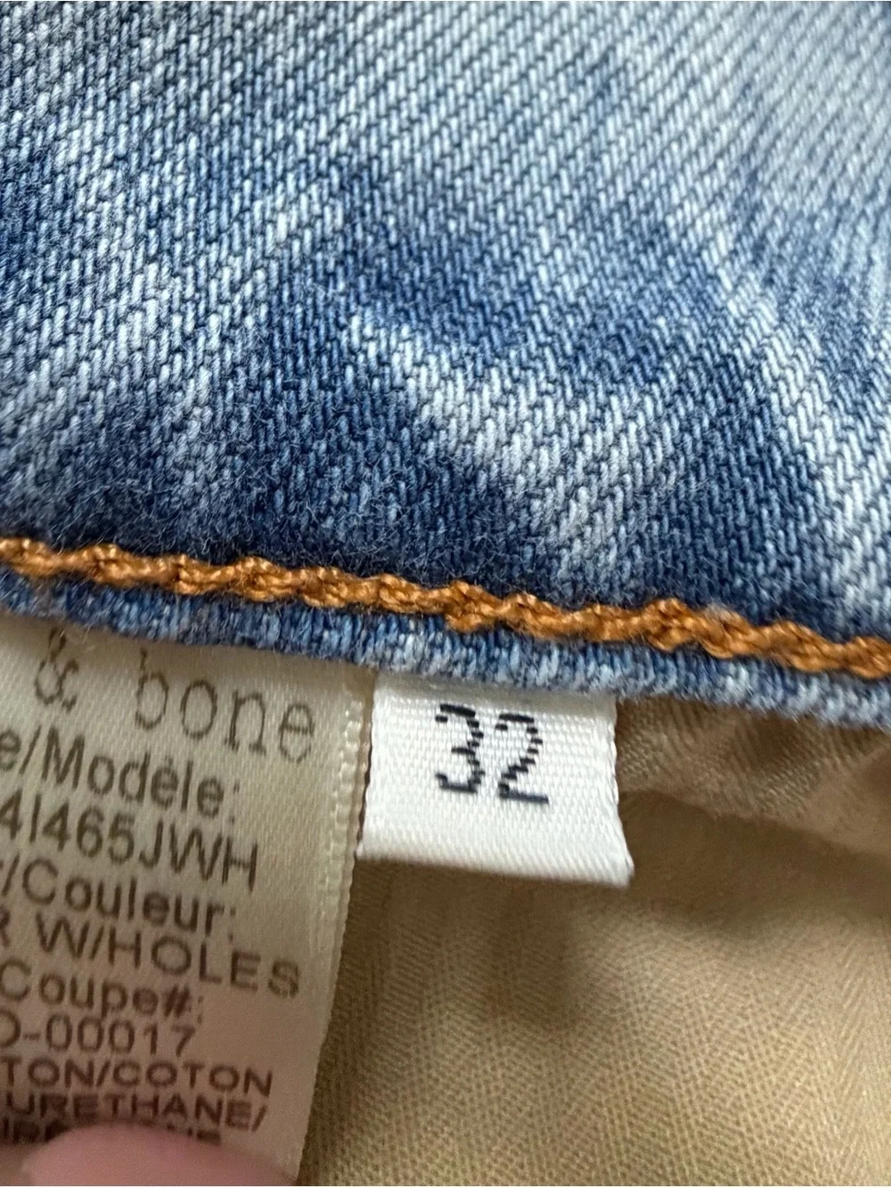 Rag & Bone Fit 1 Extra Slim Jasper Wholes Distressed Jeans – Size 32 – Like New